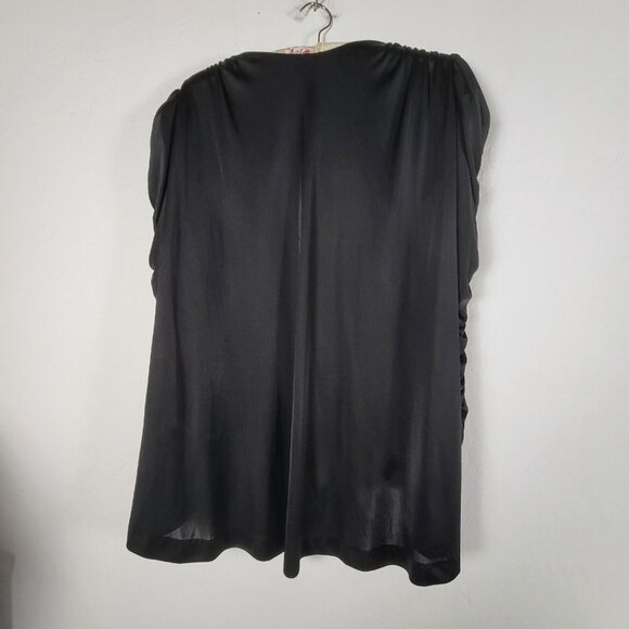 Vintage Cheryl Kaye Black Open-Front Ruched Sleeve Kimono Cardigan Jacket Sz 14 - Picture 2 of 6